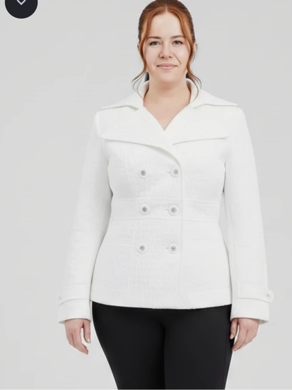 Grass Collection Women's Cream Pea Coat Size Small